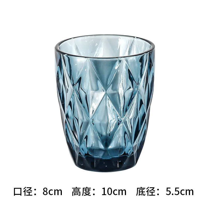 Wholesale Diamond Household Glass Water Cups Colorful Thickened Juice Cups Hotel Hotel Mouthwash Cups Couple Toothbrush Cups 2