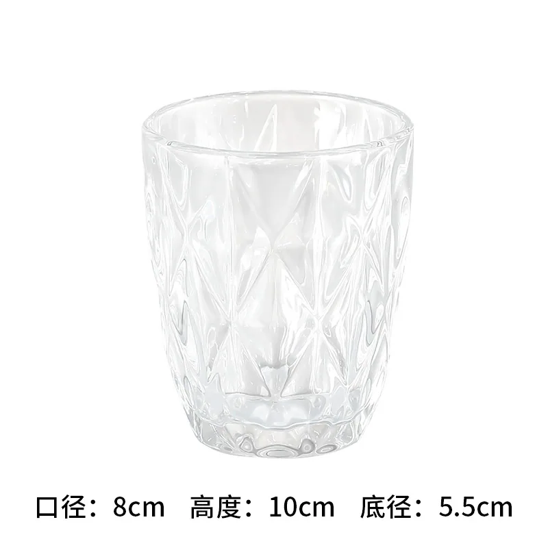 Wholesale Diamond Household Glass Water Cups Colorful Thickened Juice Cups Hotel Hotel Mouthwash Cups Couple Toothbrush Cups
