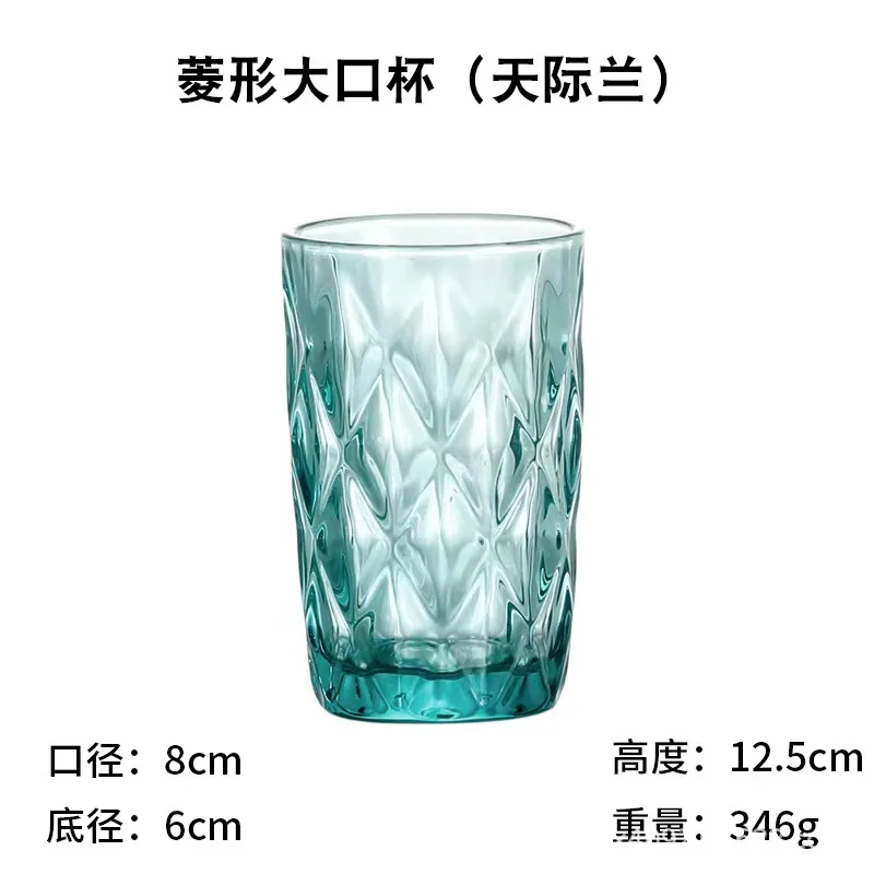 Wholesale Diamond Household Glass Water Cups Colorful Thickened Juice Cups Hotel Hotel Mouthwash Cups Couple Toothbrush Cups 13