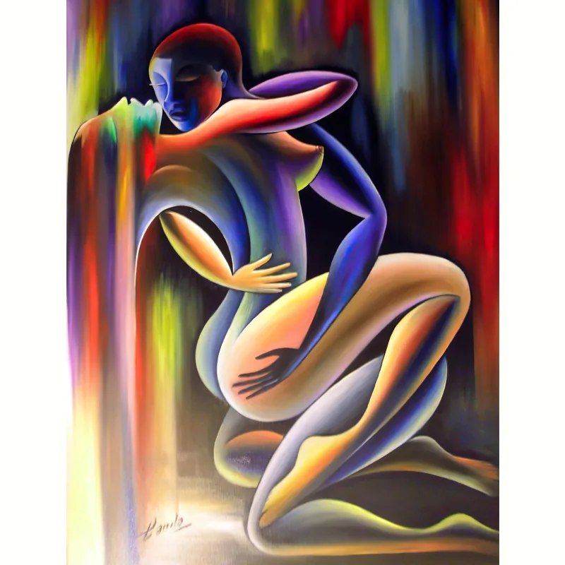 Modern abstract art, love figure hanging painting, canvas painting, living room mural, high-definition spray painting, decorativ