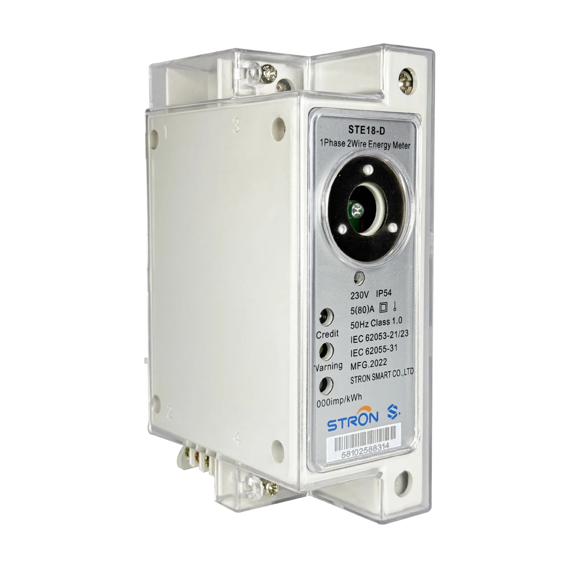 کنتور برق تک فاز Din-Rail PLC پیش پرداخت STD18-B 3