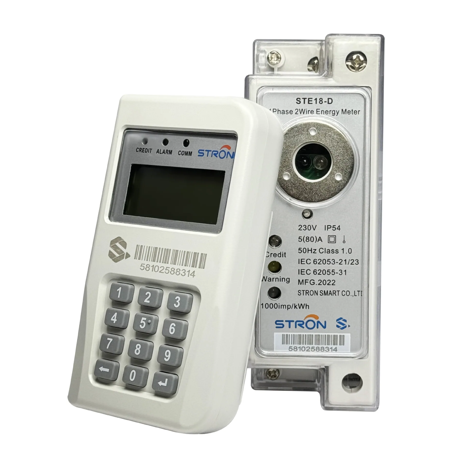 کنتور برق تک فاز Din-Rail PLC پیش پرداخت STD18-B 5