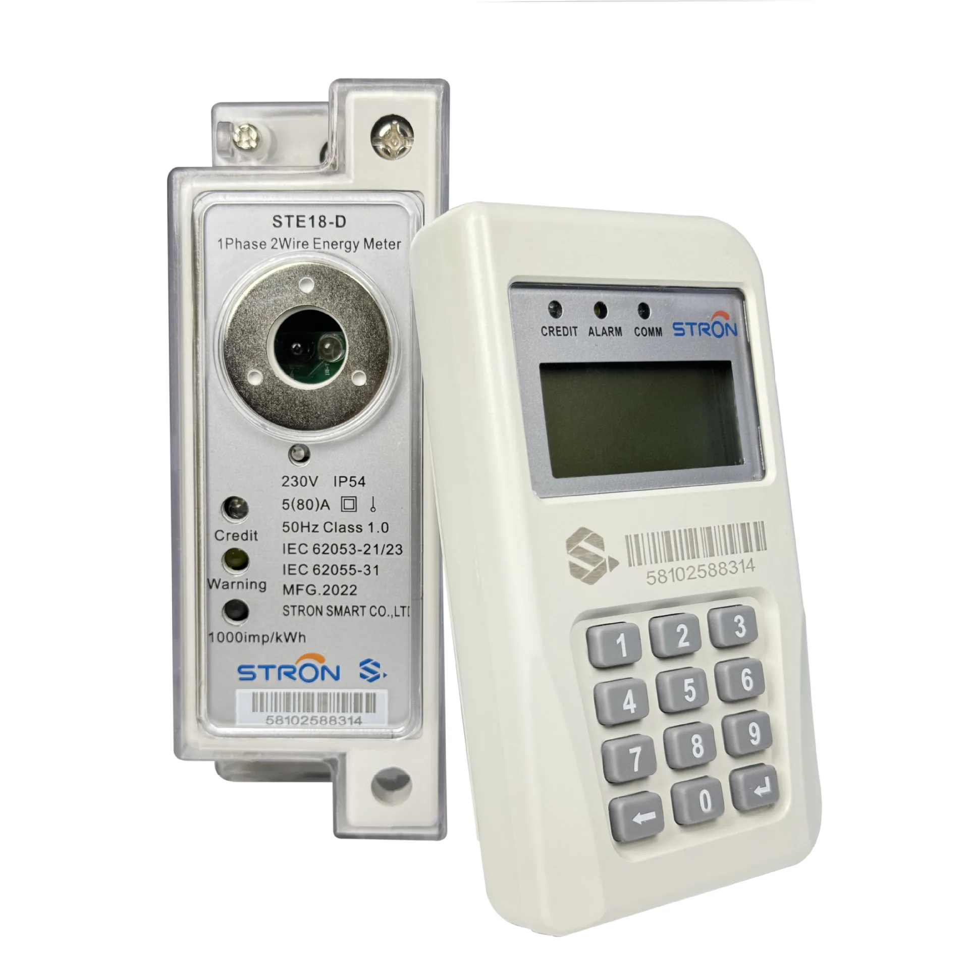 کنتور برق تک فاز Din-Rail PLC پیش پرداخت STD18-B 4