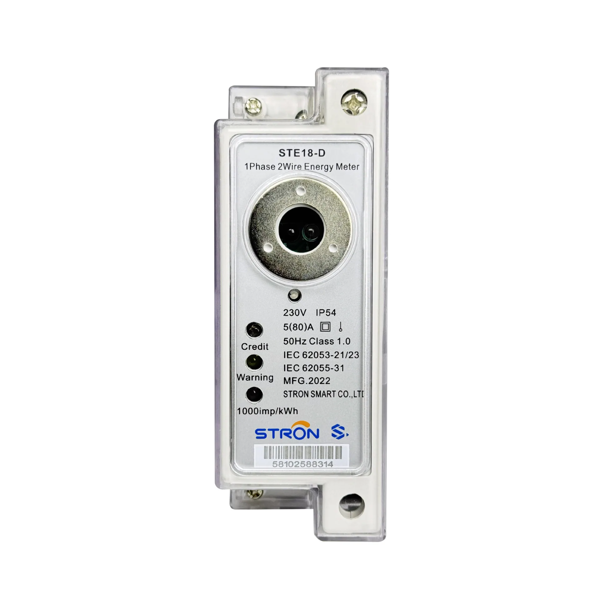 کنتور برق تک فاز Din-Rail PLC پیش پرداخت STD18-B 2
