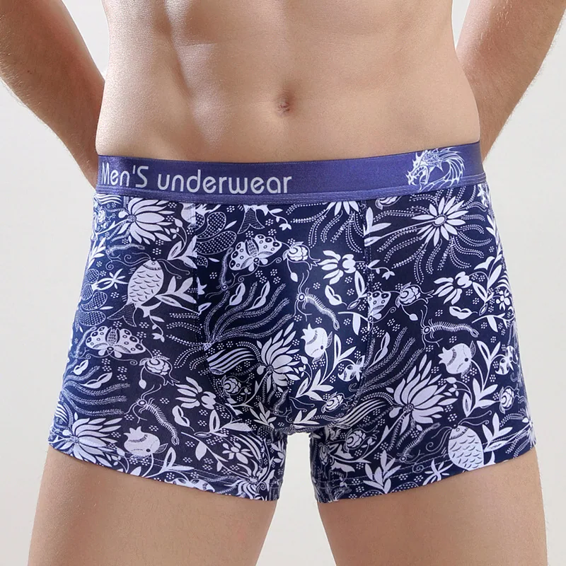 Factory direct sales 2024 new cotton blue and white porcelain briefs Chinese fashion men's short panties head one piece dropship 4