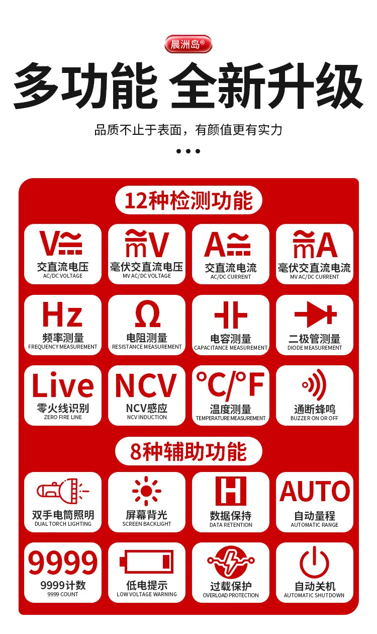 High-precision electrician maintenance with backlit anti-burning multimeter intelligent large screen automatic digital display m 11