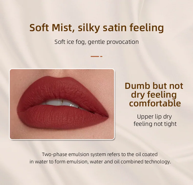 Multi-color options of BNV non-stick cup lip stain velvet matte gloss, long-lasting waterproof shades for every look.