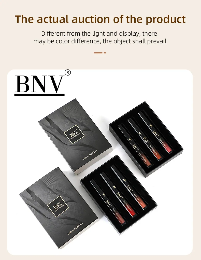 BNV non-stick cup lip stain velvet matte gloss close-up showing smooth texture and non-staining finish