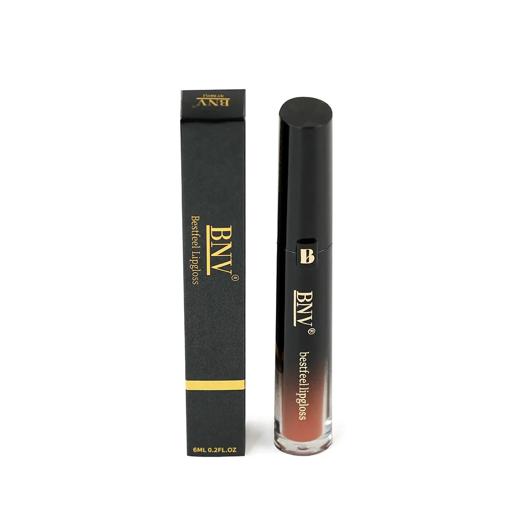 BNV lip stain shade swatches showing multi-color options, velvet matte finish for non-staining long-lasting lip makeup