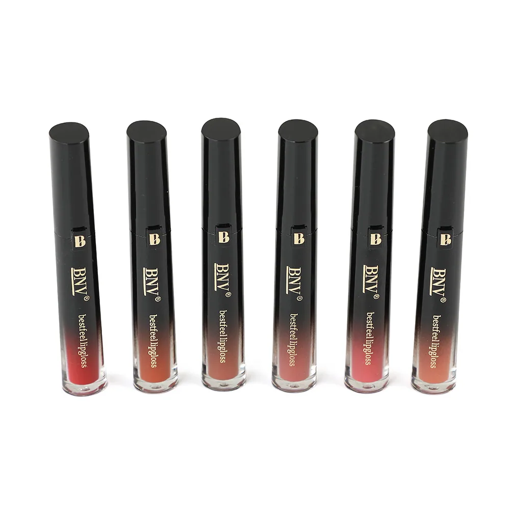 BNV non-stick cup lip stain size and packing detail, unit pcs, waterproof long-lasting matte lip gloss for wholesale