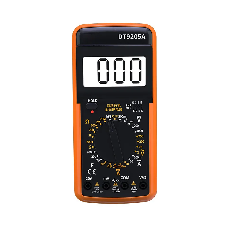 Cross-border digital display multimeter accuracy digital multimeter digital burn prevention meter capacitance voltmeter DT9205A