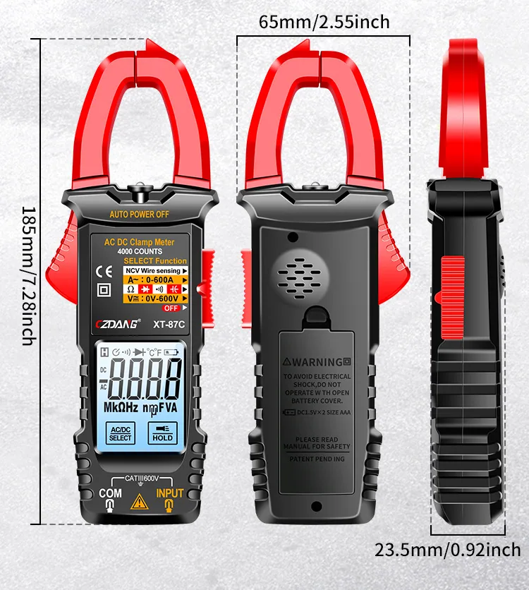 Cross-border electrician ammeter, high-precision intelligent touch clamp meter, automatic anti-burn digital multimeter 18