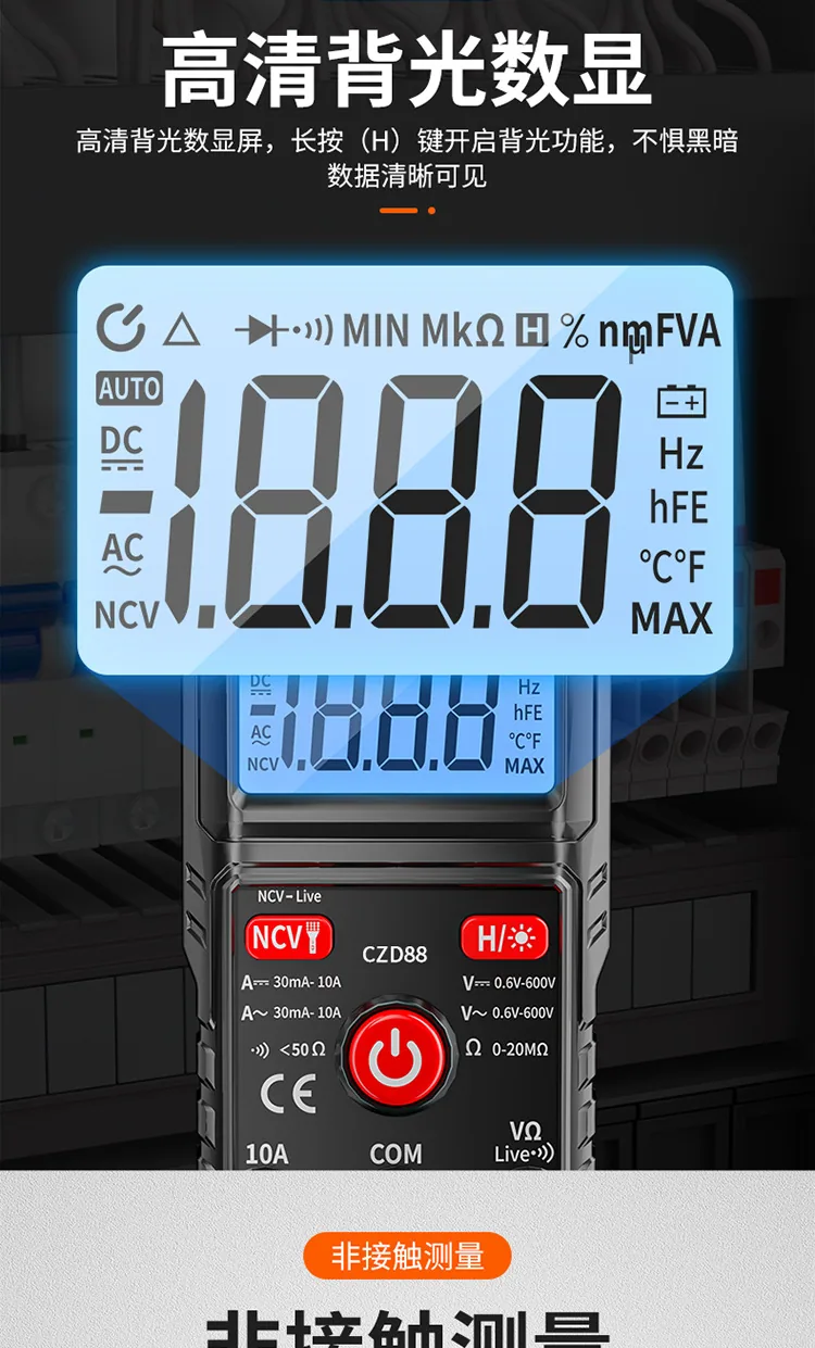 Grenzüberschreitendes Direktversorgungs-Amperemeter, intelligentes Mini-Multifunktionsmultimeter, hochpräzises digitales Messgerät für Elektriker 9