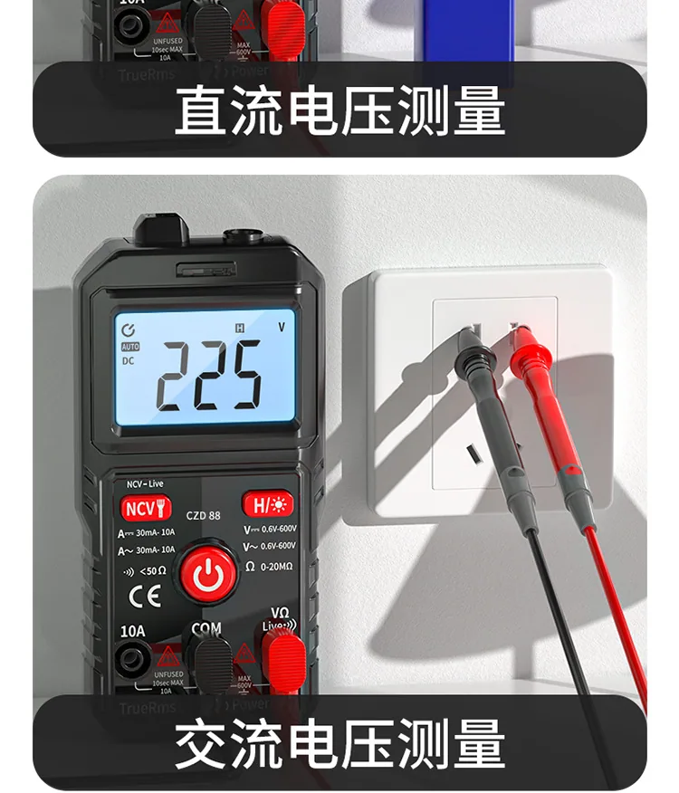Grenzüberschreitendes Direktversorgungs-Amperemeter, intelligentes Mini-Multifunktionsmultimeter, hochpräzises digitales Messgerät für Elektriker 15