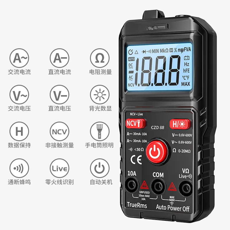 Grenzüberschreitendes Direktversorgungs-Amperemeter, intelligentes Mini-Multifunktionsmultimeter, hochpräzises digitales Messgerät für Elektriker 2