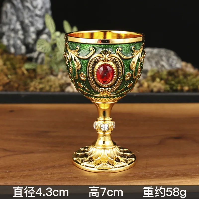 European high-end metal wine cup sip cup 30ml liquor glass creative home retro glass liquor wine glass 4