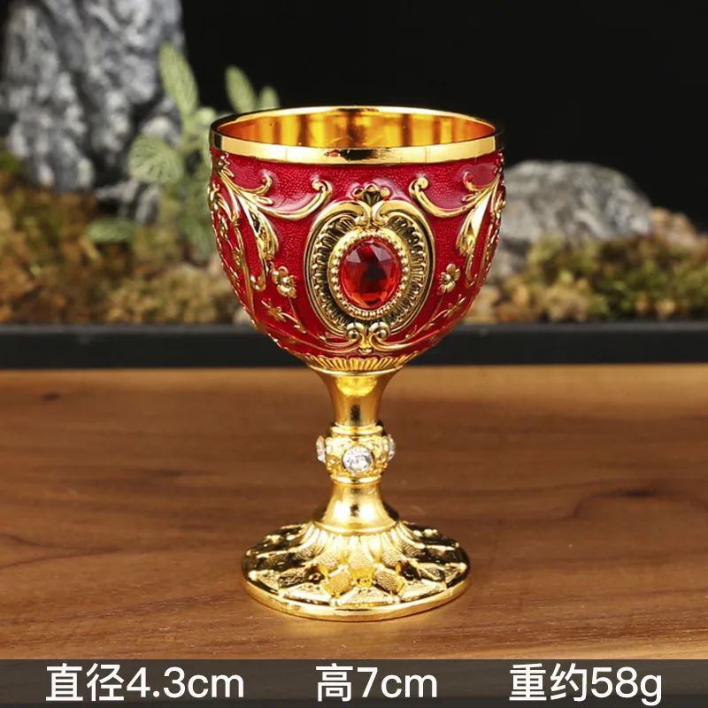 European high-end metal wine cup sip cup 30ml liquor glass creative home retro glass liquor wine glass 2