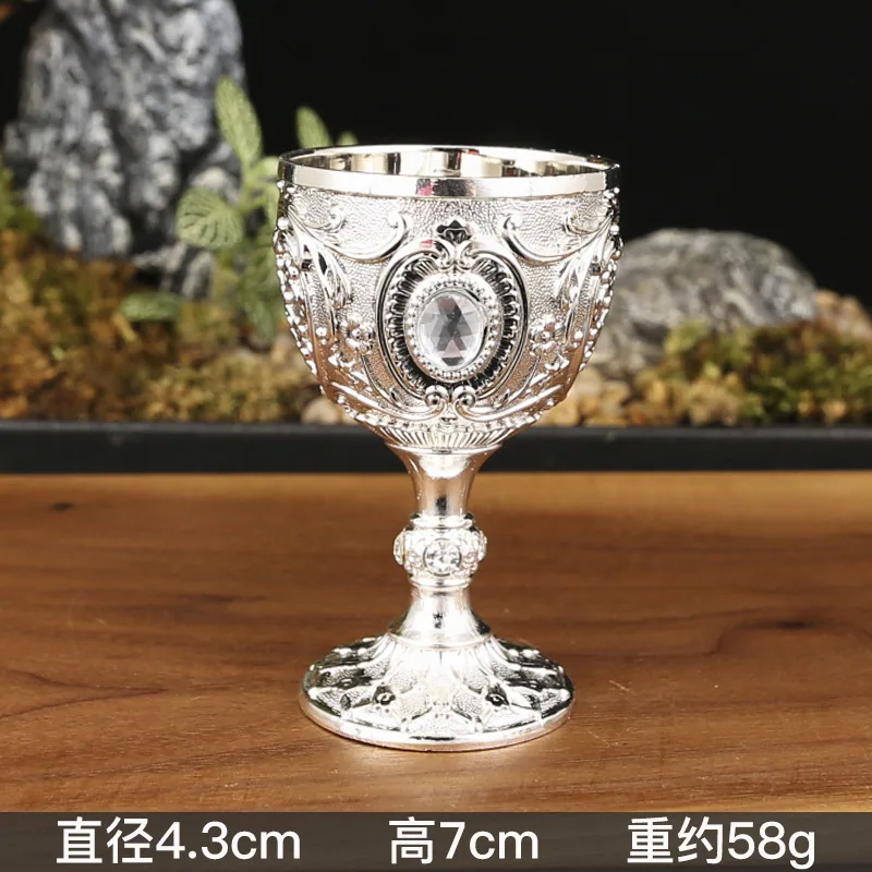 European high-end metal wine cup sip cup 30ml liquor glass creative home retro glass liquor wine glass 6