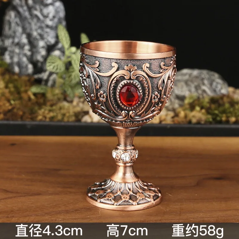 European high-end metal wine cup sip cup 30ml liquor glass creative home retro glass liquor wine glass 9