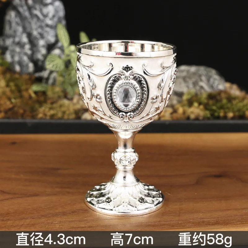 European high-end metal wine cup sip cup 30ml liquor glass creative home retro glass liquor wine glass 7