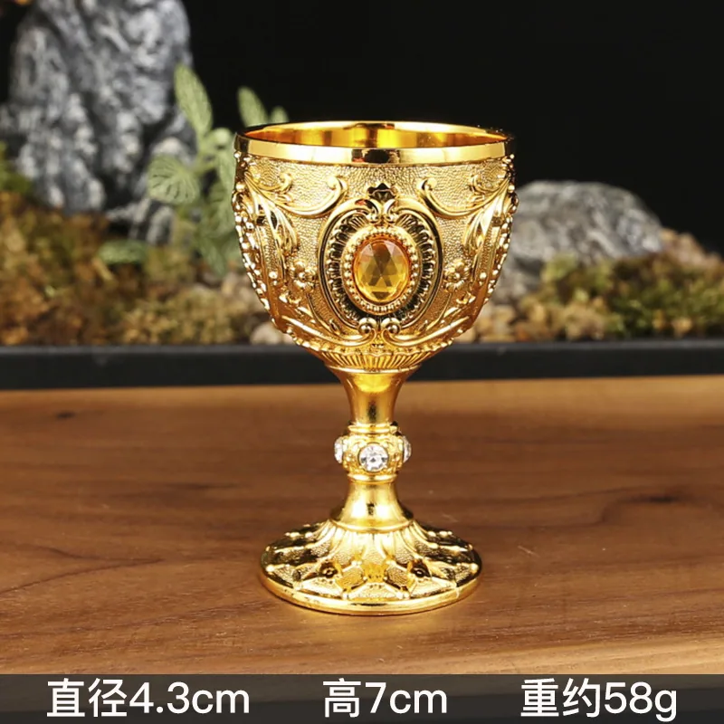 European high-end metal wine cup sip cup 30ml liquor glass creative home retro glass liquor wine glass 5