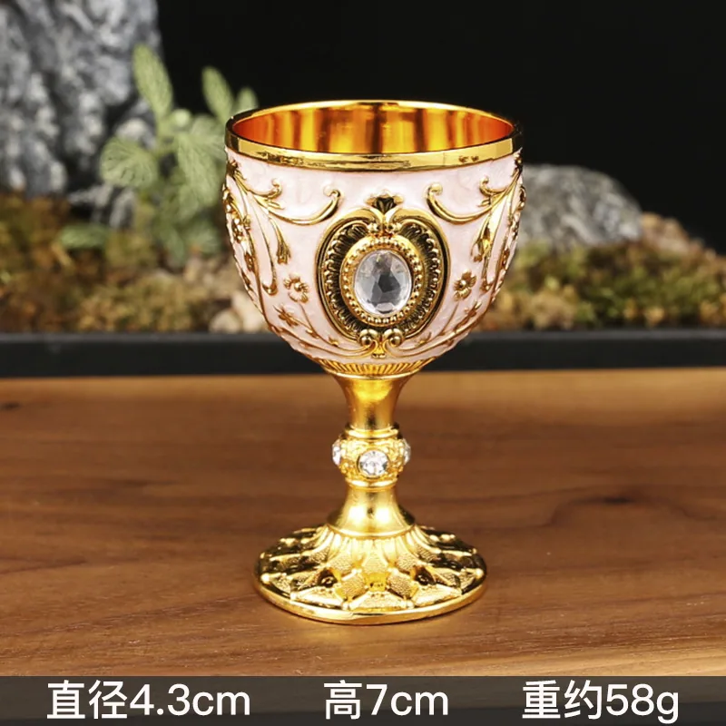 European high-end metal wine cup sip cup 30ml liquor glass creative home retro glass liquor wine glass