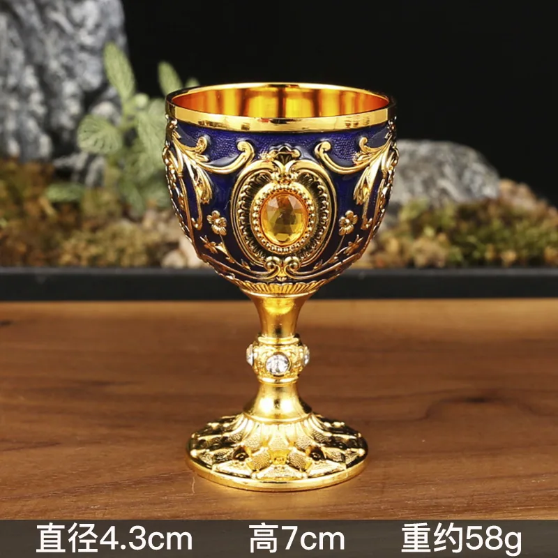 European high-end metal wine cup sip cup 30ml liquor glass creative home retro glass liquor wine glass 3