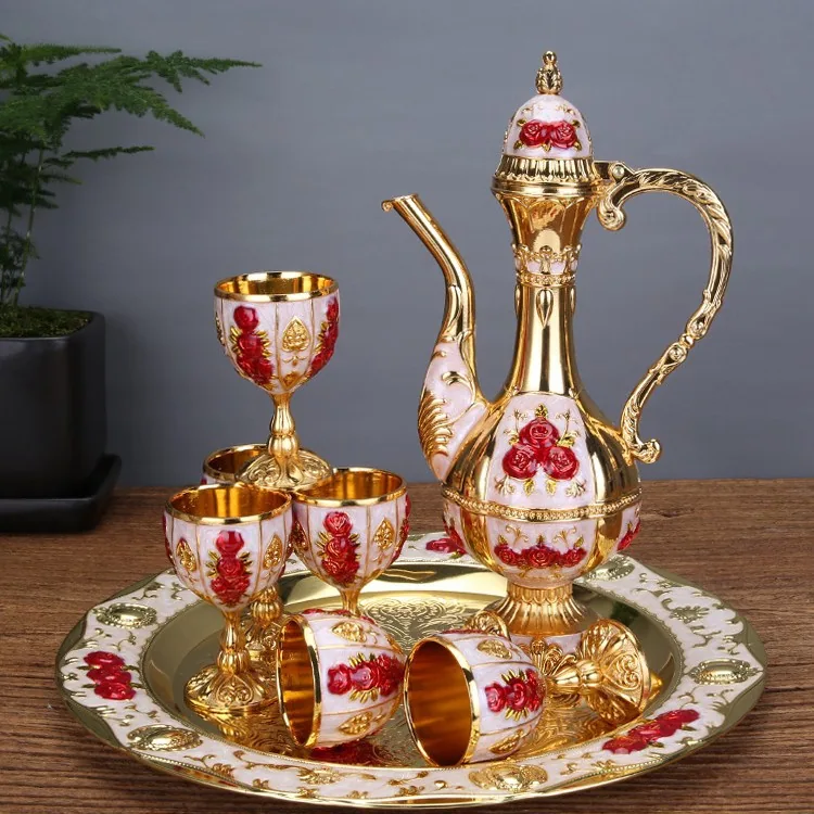Exquisite wine set European and American style court style home ornaments restaurant hotel classic creative wine glasses and win 3