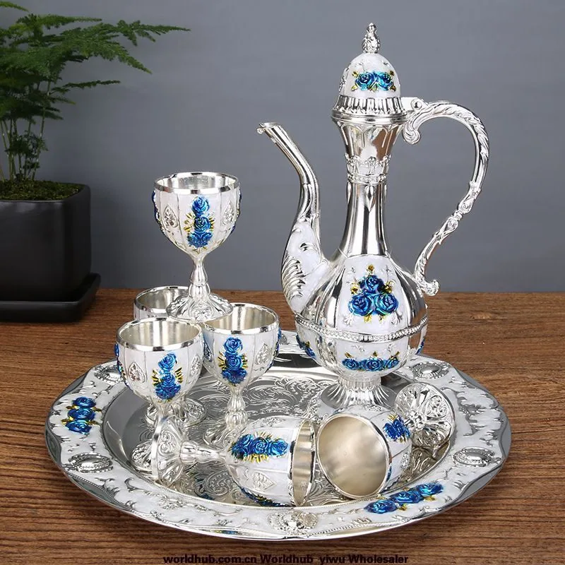 Exquisite wine set European and American style court style home ornaments restaurant hotel classic creative wine glasses and win 5