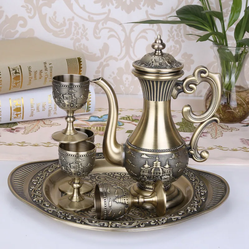 Wine set ancient style sake pot household white wine glass spirits ancient wine utensil goblet Chinese style court wine jug