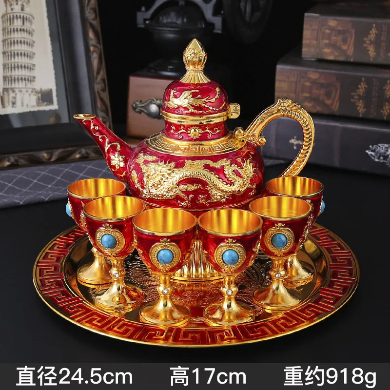 Chinese wine jug set large capacity wine jug household retro high-end liquor glass creative wedding liquor wine set ornaments 2