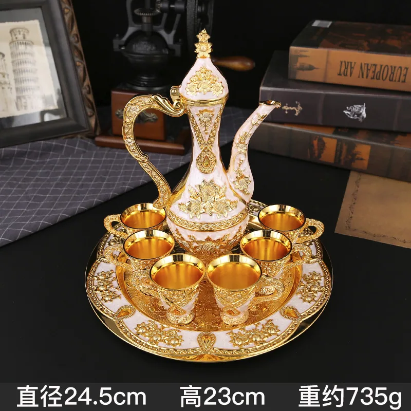 European antique liquor wine set high-end classic liquor glass light luxury household wine jug ancient wine dispenser ornamen