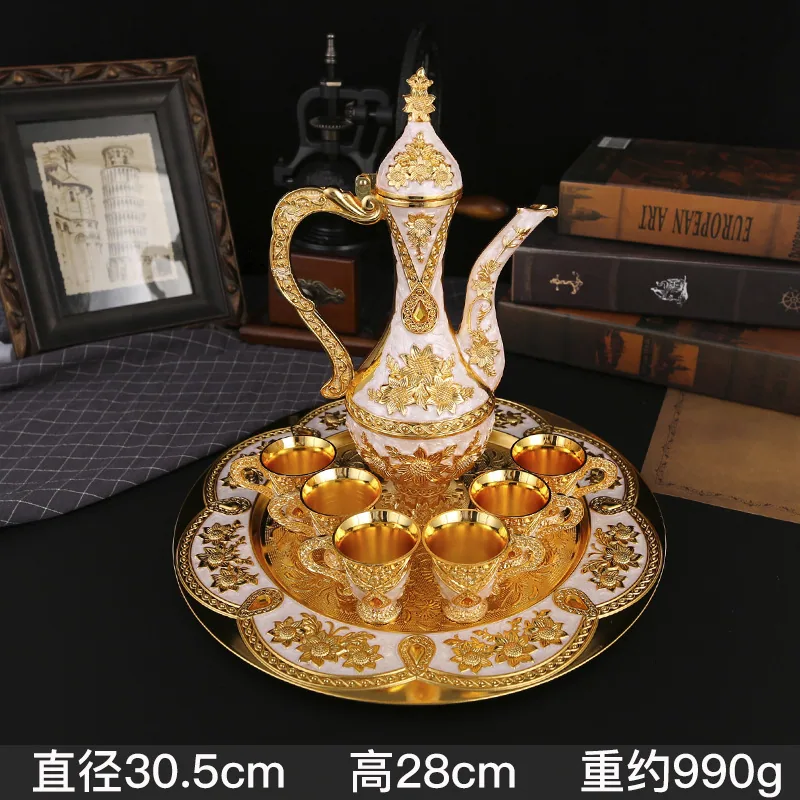 European antique liquor wine set high-end classic liquor glass light luxury household wine jug ancient wine dispenser ornaments 3