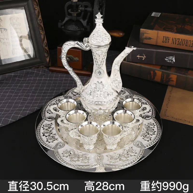 European antique liquor wine set high-end classic liquor glass light luxury household wine jug ancient wine dispenser ornaments 4