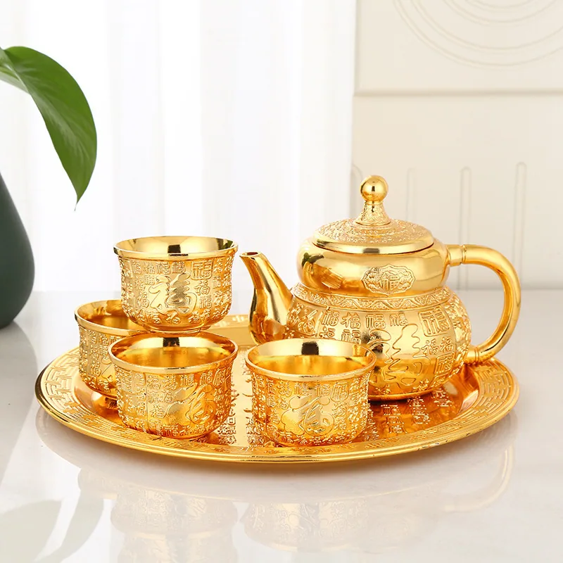 Baifu tea set handmade silver tea set teapot fair cup silver cup large set teacup teapot tea tray 3