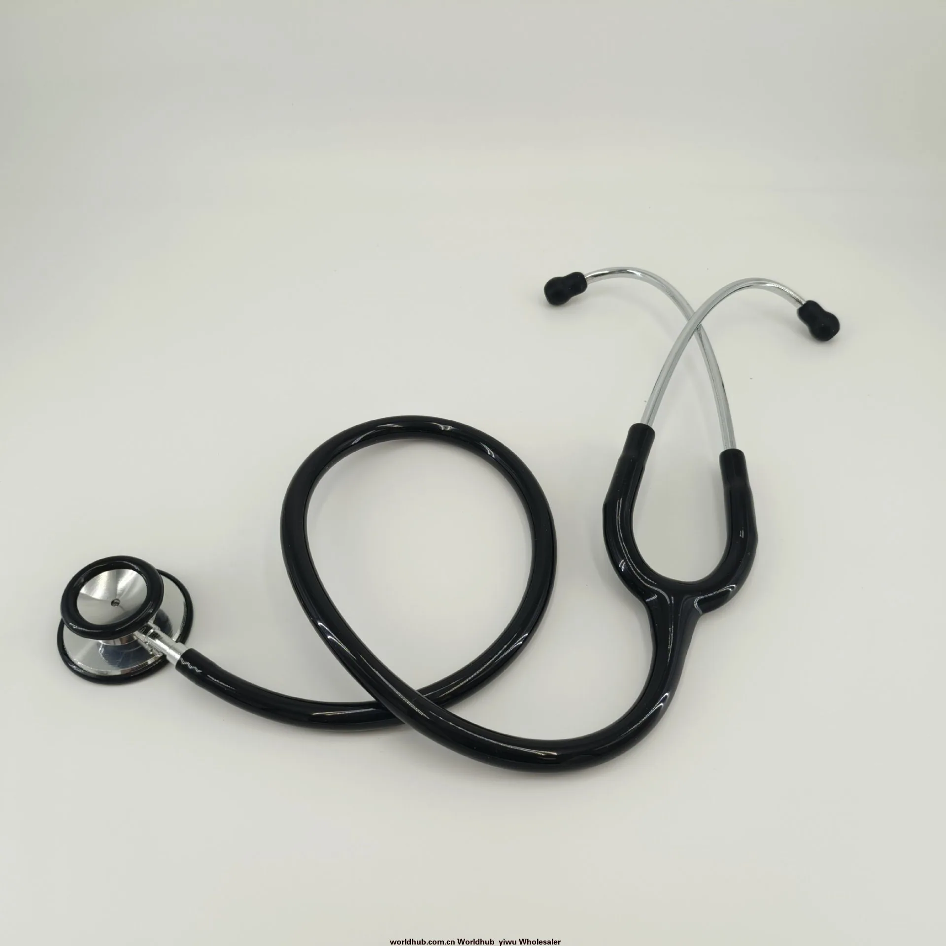 Luxury Adult Dual-Head Double-Sided Stethoscope, Membrane Stethoscope with Silver Head and Ear Hooks, Stethoscope Belt KT-105