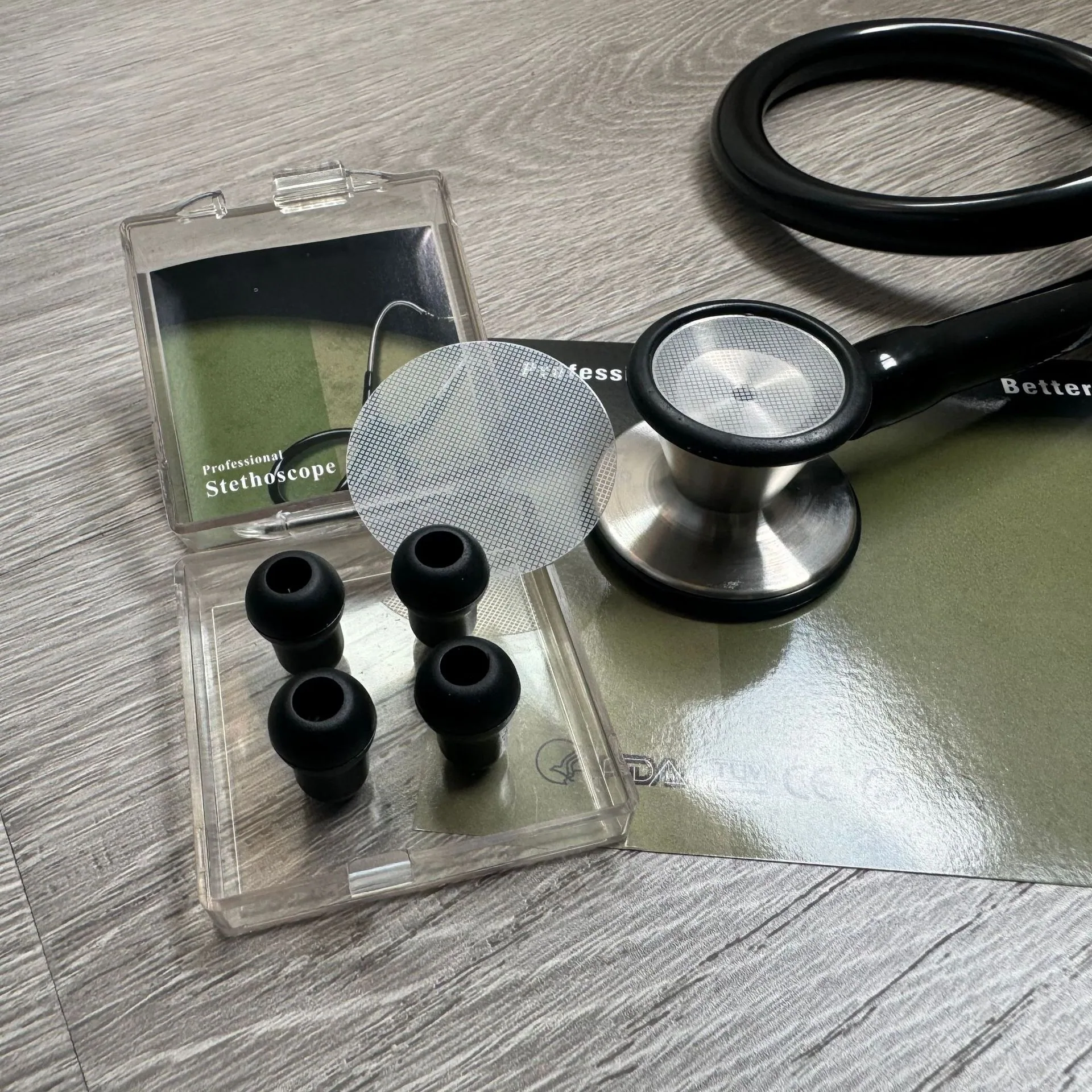 KT-119 foreign trade cross-border stainless steel stethoscope double-sided stethoscope silver ear hook cardiology stethoscope 2
