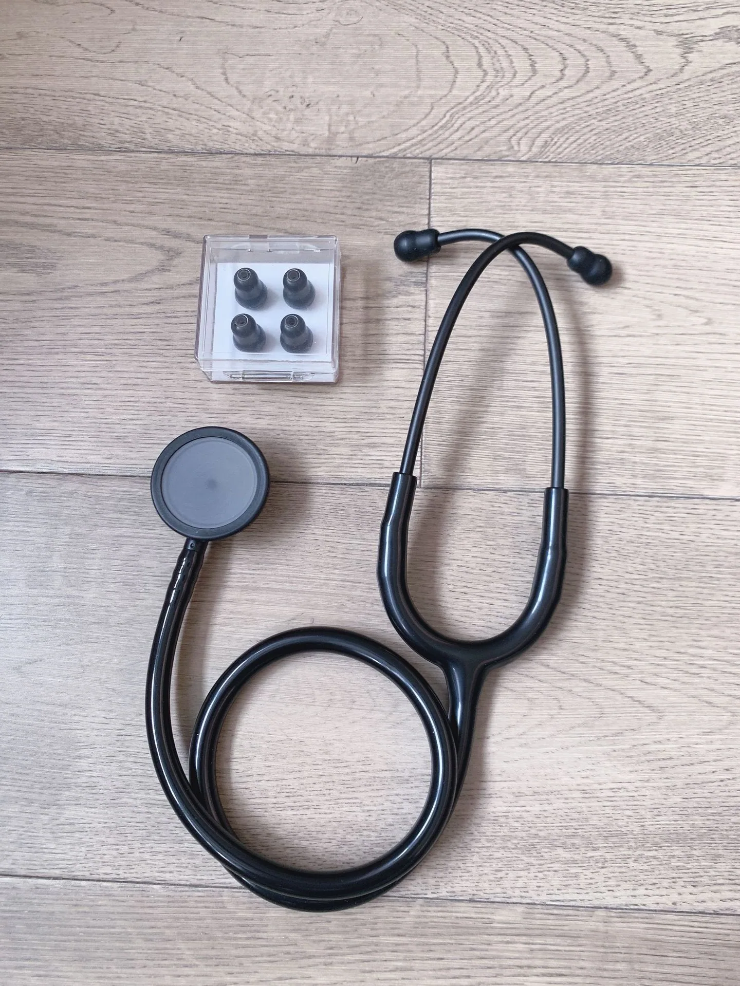 KT-160B Foreign Trade Export All Black Stainless Steel Stethoscope Double Sided Stethoscope Black Ear Head Ear Hook Stethoscope 8