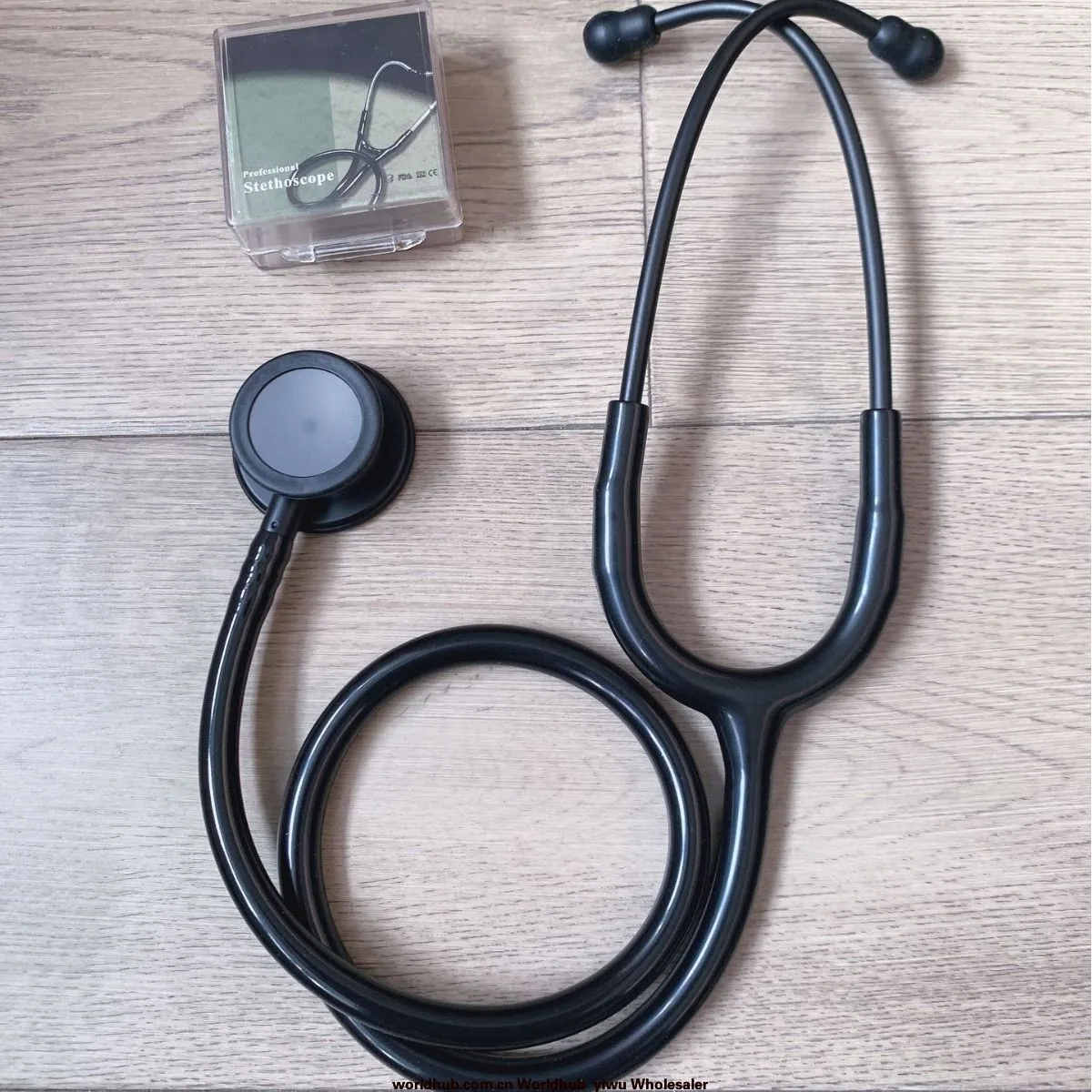 KT-160B Foreign Trade Export All Black Stainless Steel Stethoscope Double Sided Stethoscope Black Ear Head Ear Hook Stethoscope 2