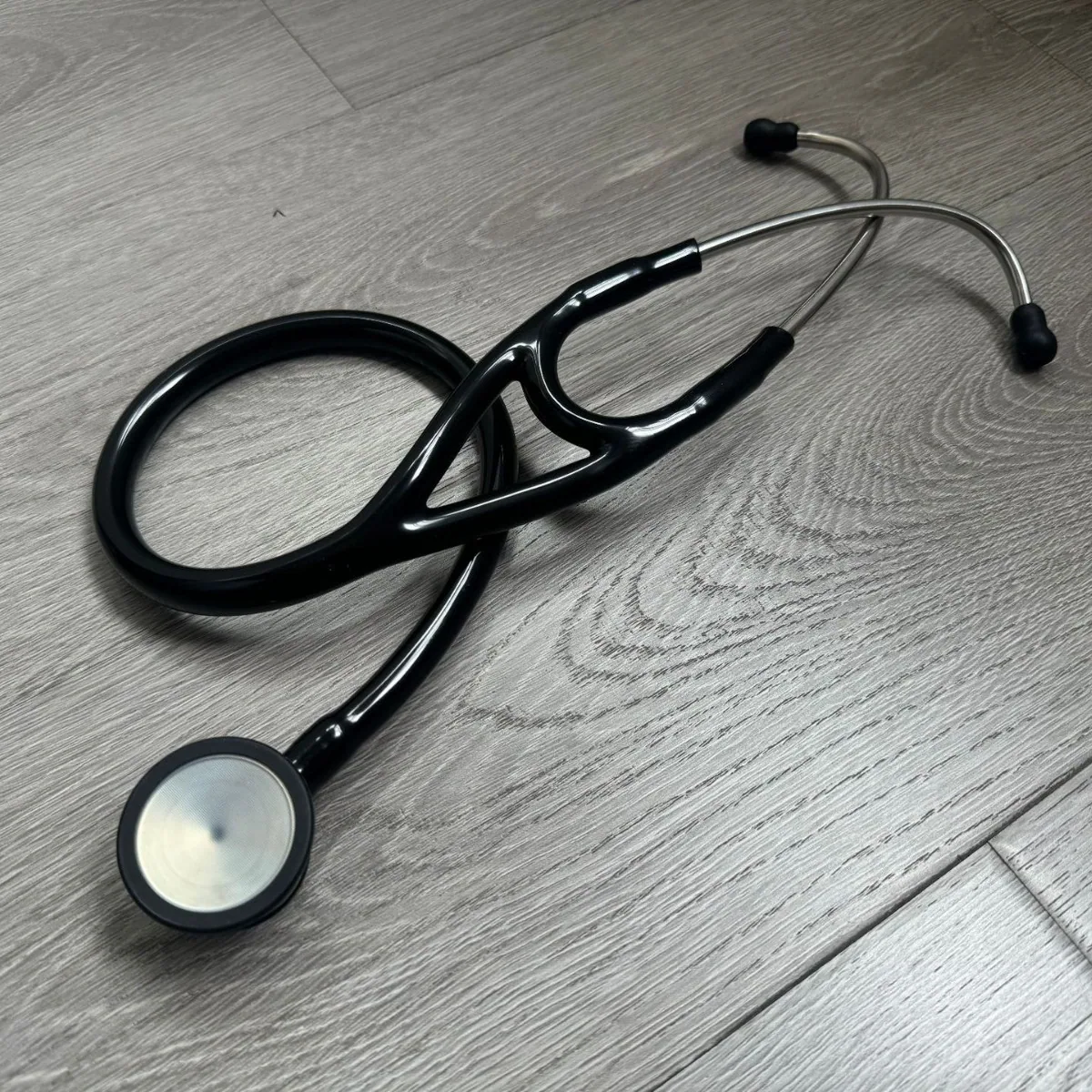 KT-170A foreign trade export fourth-generation stainless steel stethoscope double head double diaphragm stethoscope silver ear h 6