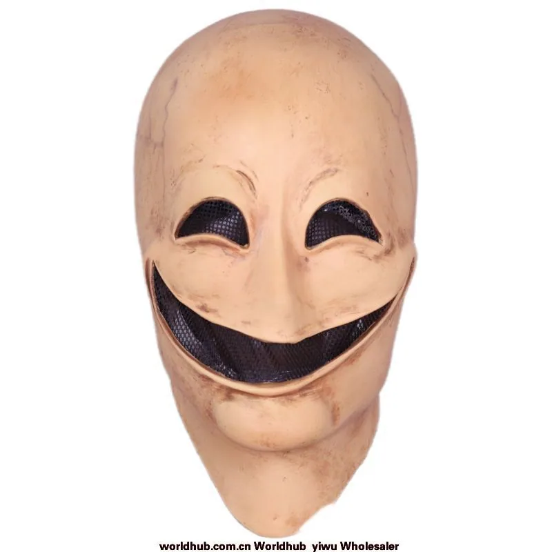 Smiling alien mask, faceless male headgear, Halloween party, funny horror masquerade, cross-border new - Party Hats