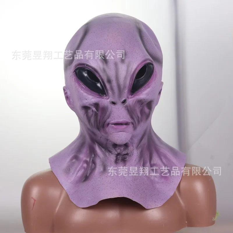 Alien mask latex headgear Halloween UFO horror mask green headgear cross-border new product 12