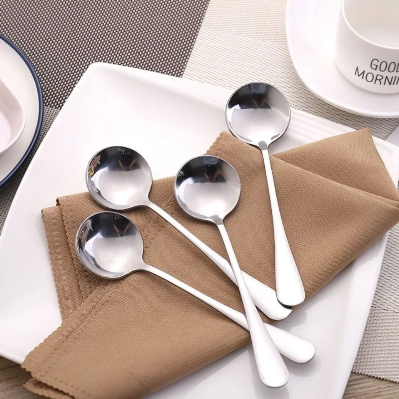 Stainless Steel Thickened Western Spoon Creative Cute Set Dessert Spoon Rice Spoon Soup Spoon Soup Spoon Main Fork Chopsticks Sp 6