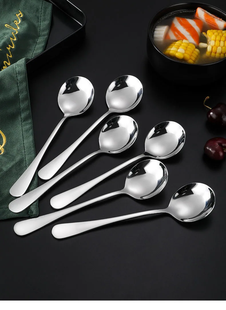 Stainless Steel Thickened Western Spoon Creative Cute Set Dessert Spoon Rice Spoon Soup Spoon Soup Spoon Main Fork Chopsticks Sp 17