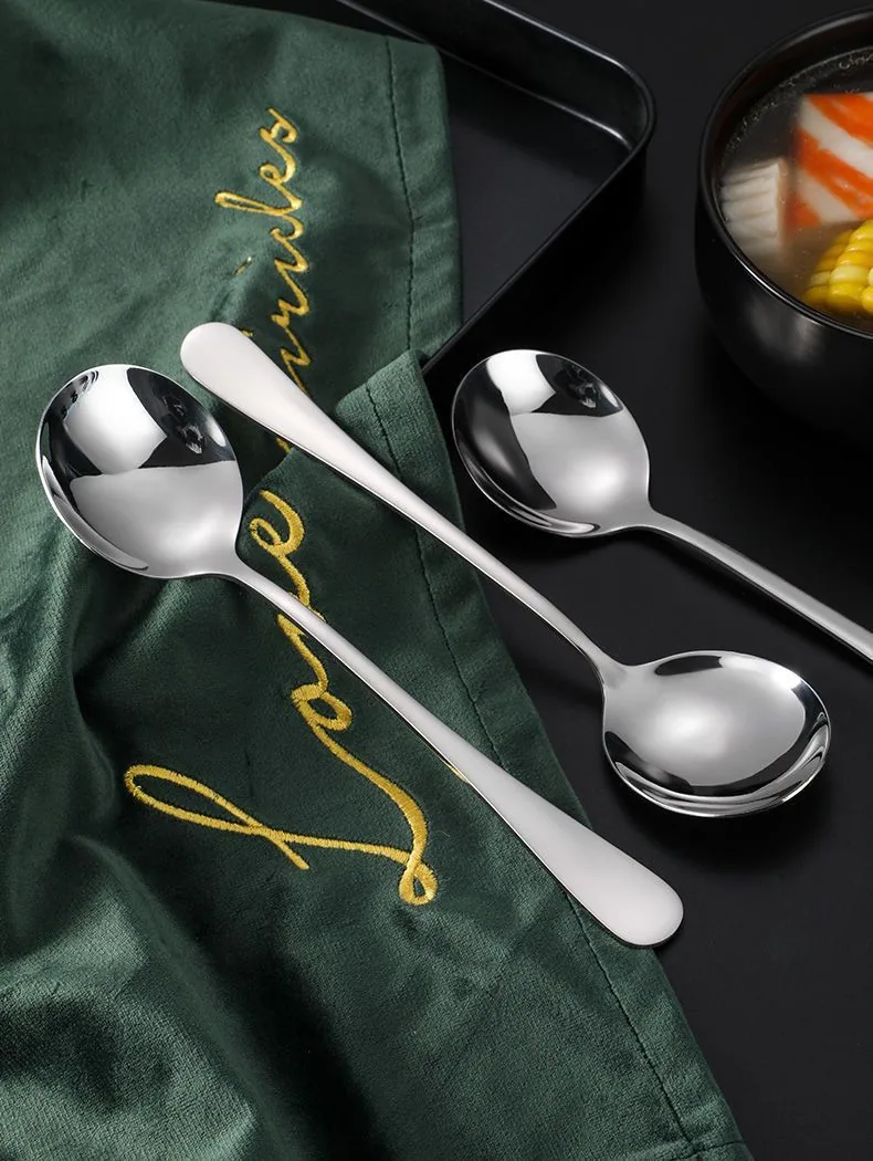 Stainless Steel Thickened Western Spoon Creative Cute Set Dessert Spoon Rice Spoon Soup Spoon Soup Spoon Main Fork Chopsticks Sp 22