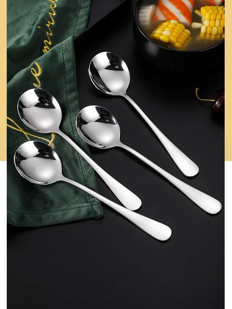Stainless Steel Thickened Western Spoon Creative Cute Set Dessert Spoon Rice Spoon Soup Spoon Soup Spoon Main Fork Chopsticks Sp 21
