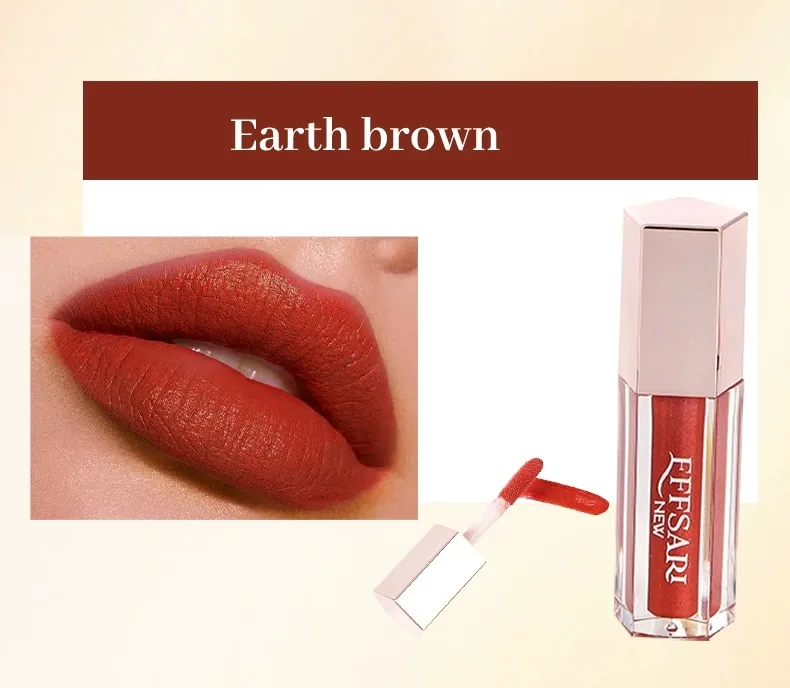 EFFSARI cross-border moisturizing lip gloss white square tube velvet lipstick detail closeup