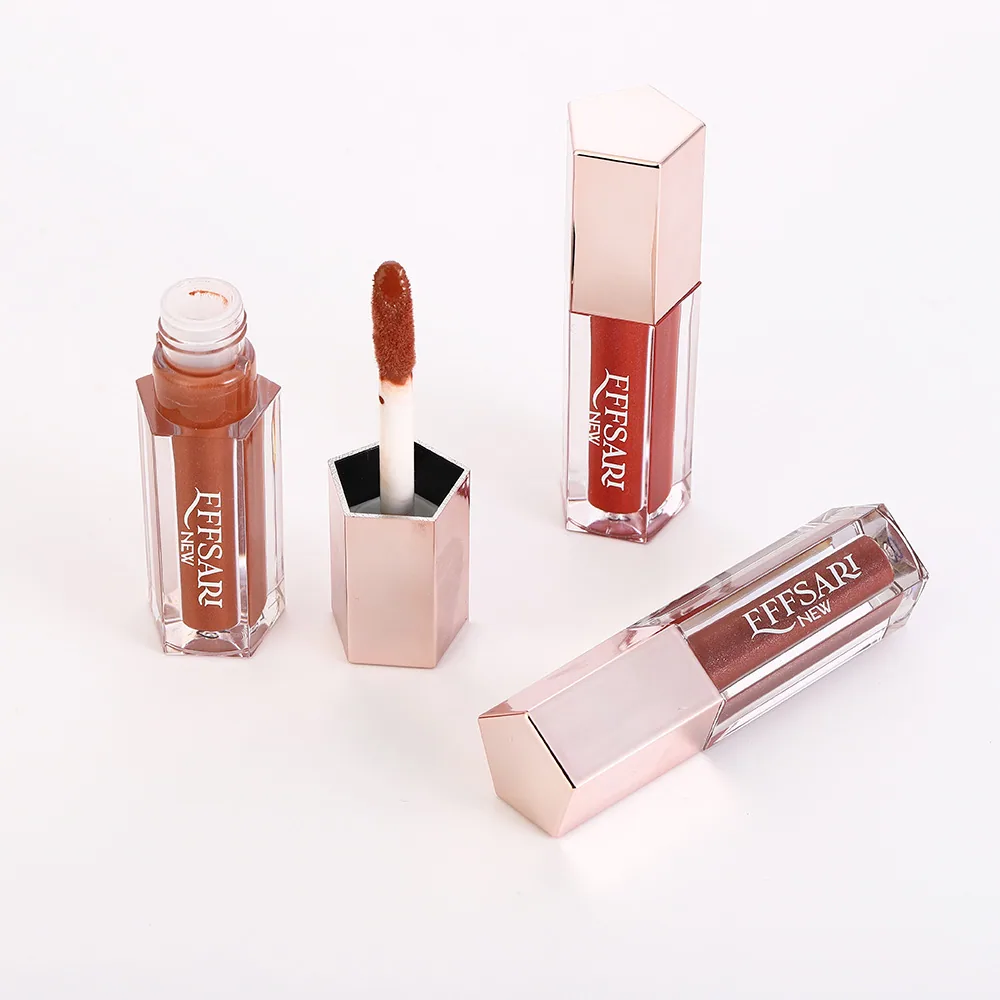 Nuevo brillo labial hidratante transfronterizo de EFFSARI, larga duración sin transferencia, labial, tubo cuadrado blanco, brillo labial terciopelo