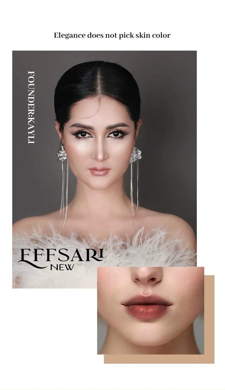 EFFSARI cross-border moisturizing lip gloss multiple color options velvet white tube