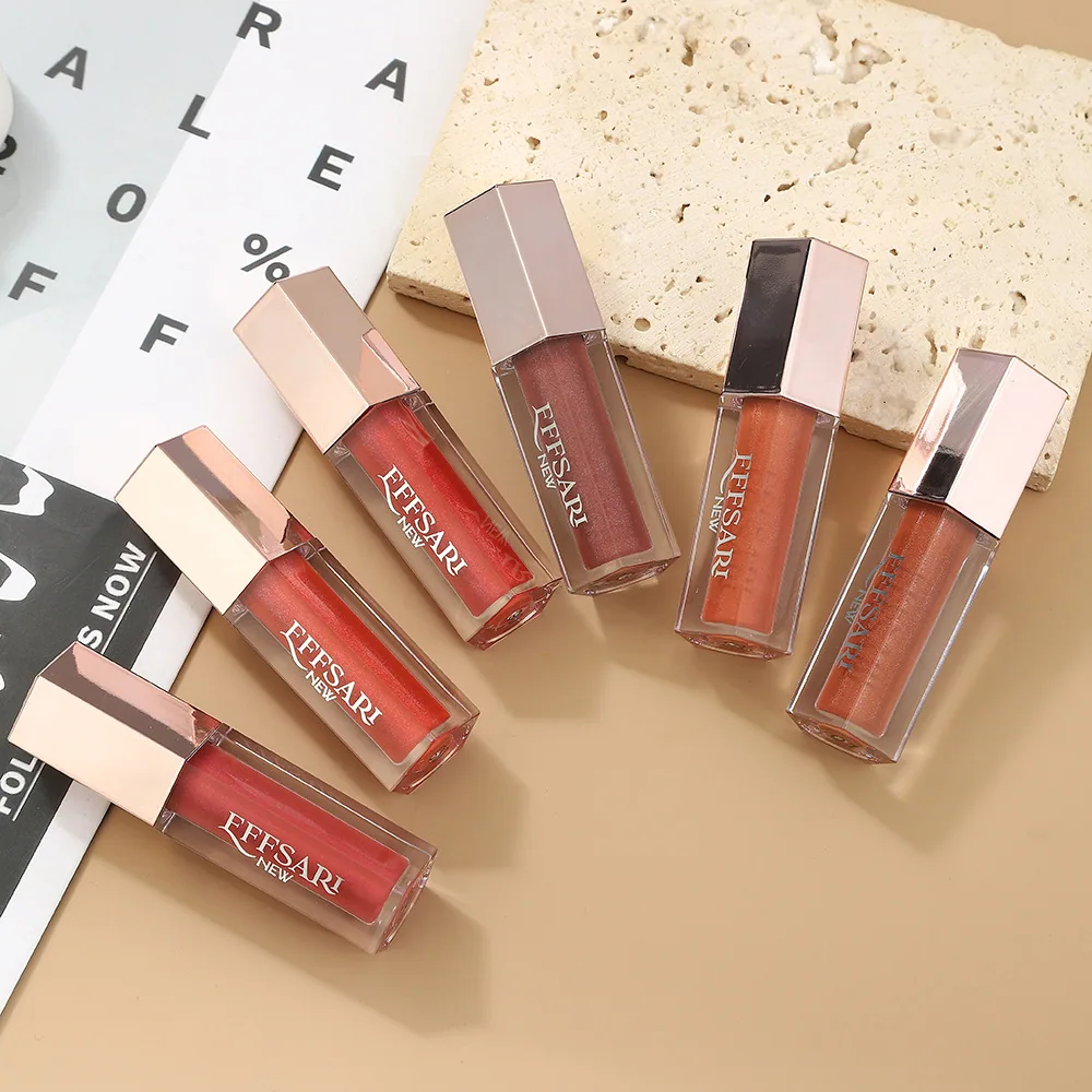 EFFSARI cross-border moisturizing lip gloss color options, white square tube velvet lipstick shades for wholesale buyers